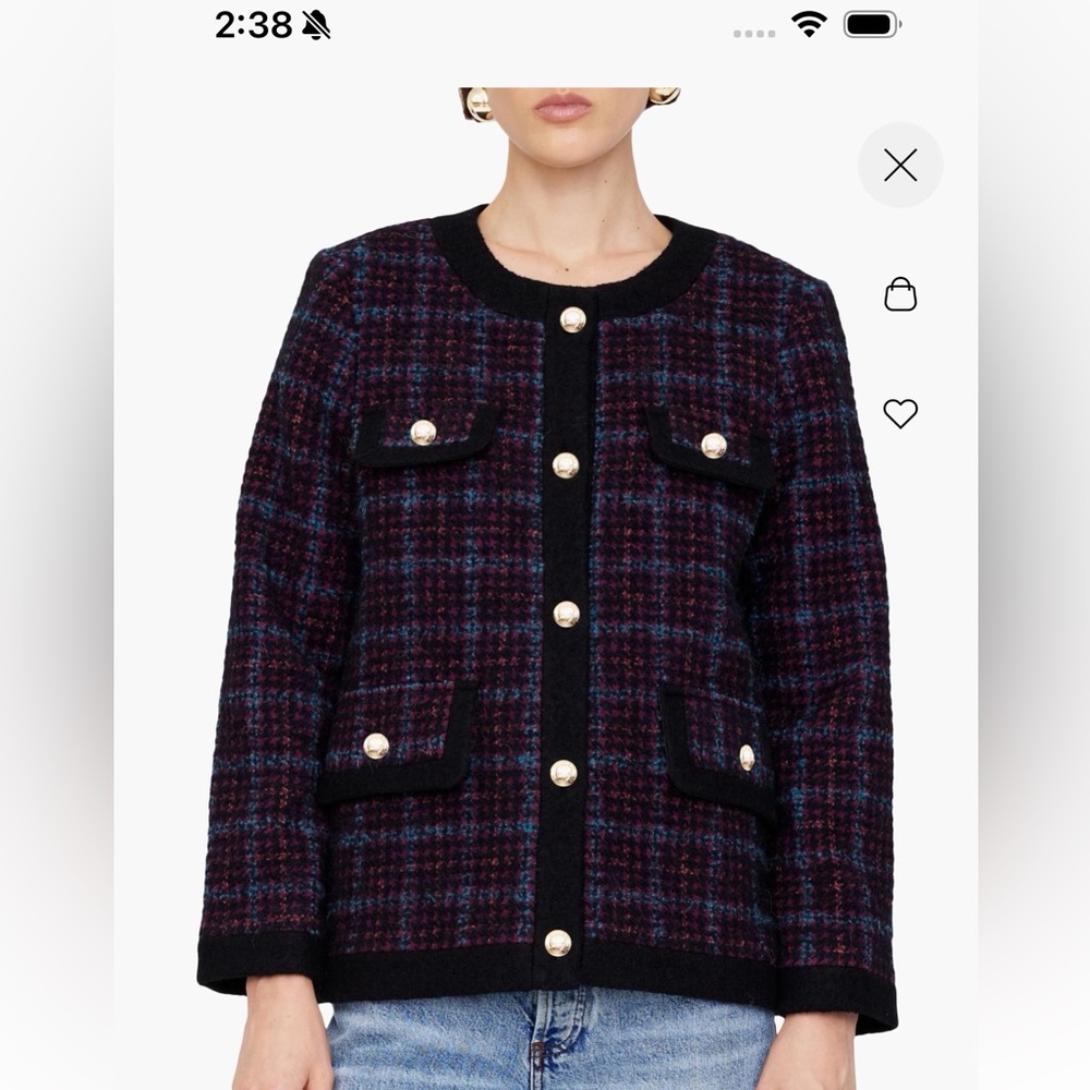 Anine Bing Lydia Tweed Jacket NWT size small